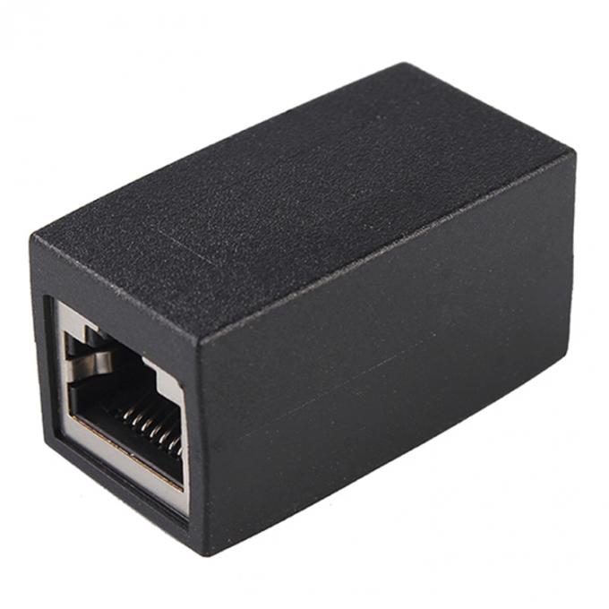 adaptador do divisor da rede rj45 180 graus com RJ45 o preto fêmea da extensão de cabo da rede do adaptador 8P8C